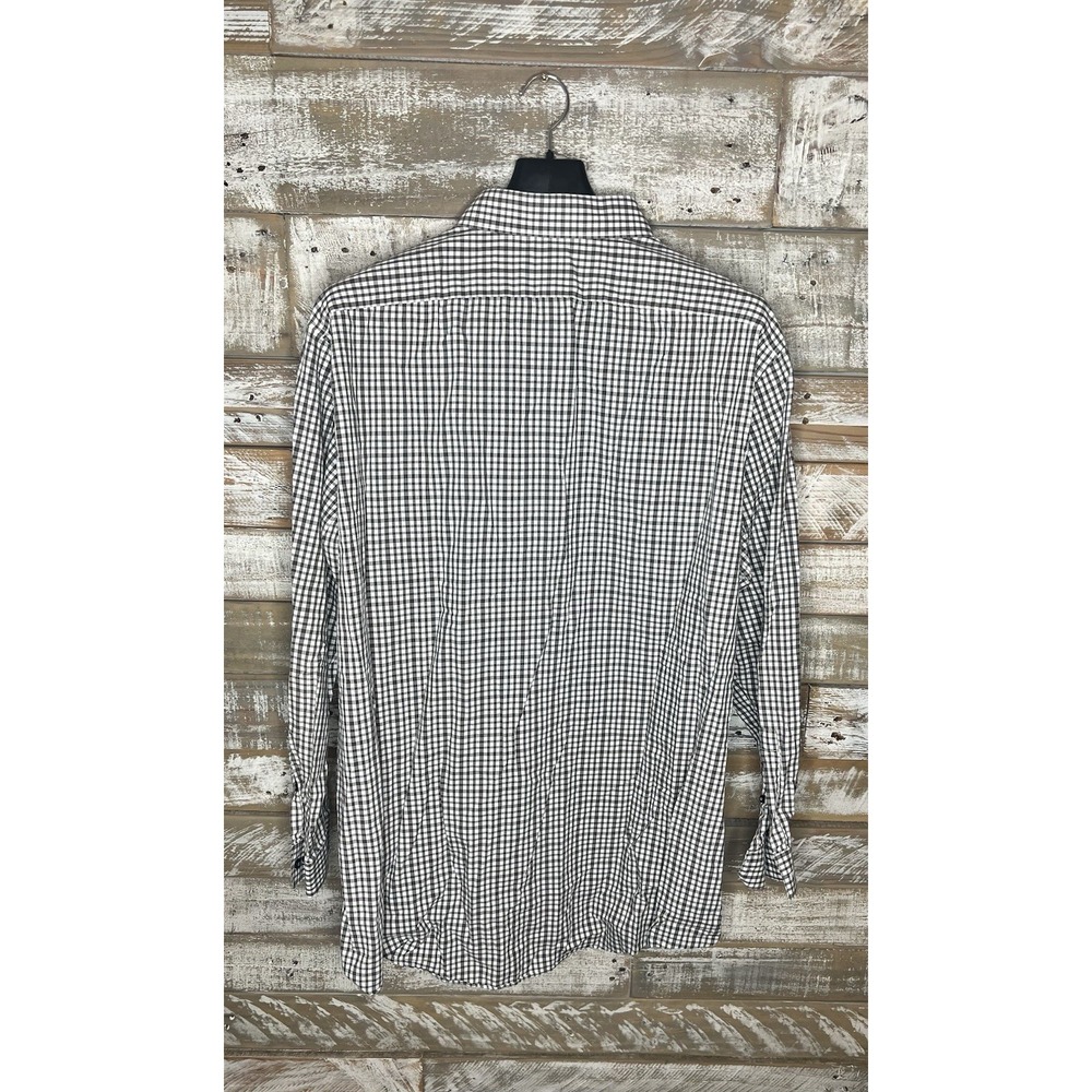 J. Ferrar Mens Super Slim Fit Plaid long sleeve dress shirt 34/35 - Picture 2 of 4